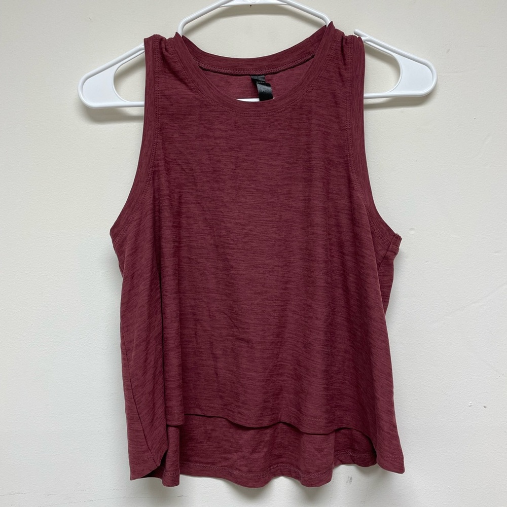 Maroon Athletic Loose Tank Top Size Small